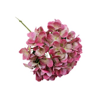 Fleurs d'hortensia artificielles QIHAO 50 cm avec feuilles, haute simulation en soie, pour décoration de mariage, bouquet, accessoires photo - Product Image 5
