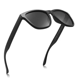 Trendy Klassiek Zwart Hoge Kwaliteit Professionele Zonnebril Custom Log Pint Gepolariseerde Plastic Zonnebril Voor Unisex