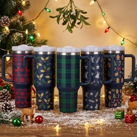 Gobelet de voyage de luxe en acier inoxydable de 40 oz, tasse isotherme à double paroi avec poignée pour un cadeau haut de gamme
