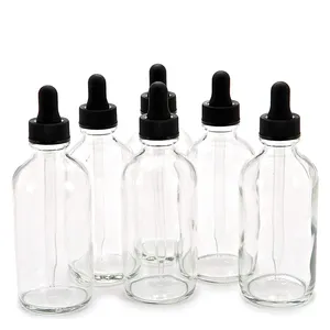 2 Oz Dropper Bottle Hot Sell 1 Oz 2 Oz 4 Oz Green Clear Glass Dropper Bottles