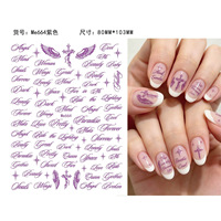 Autocollants 3D auto-adhésifs pour ongles, lettres multicolores, mots anglais, style gothique ancien, fournitures de manucure DIY pour nail art