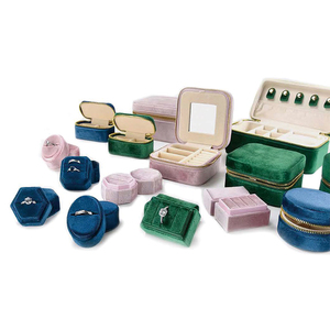 Espejo versión patente joyería organizador caso pulsera collar anillo cajas pequeño mini viaje portátil terciopelo joyero - Product Image 5