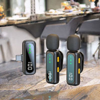 J21 Bluetooth sans fil Lavalier Mic magnétique Clip-on Noise Cancelling Microphone pour iPhone Android Vlog Broadcast