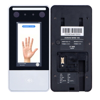 Panneau de contrôle d'accès à double écran de 4,3 pouces avec reconnaissance faciale dynamique, lecture des veines palmaires, RFID et vérification par code QR