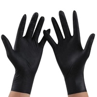Gants en Nitrile Noirs Médicaux Jetables du Fabricant, Grande Taille, Sans Poudre, Ultra-Durables, Boîte de 100