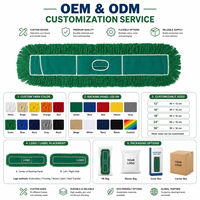 Tampons de serpillière en coton hautement absorbants, personnalisés, légers, verts, réutilisables et lavables pour le nettoyage des sols et la dépoussiérage