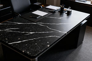 Platte Kunstmatige Karacatta Zwarte Kwarts Steen Bergverf Groothandel Maatwerk - Product Image 2