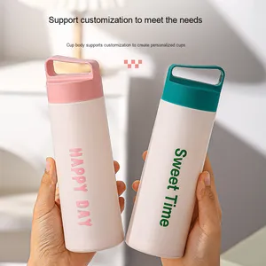 Wholesale BPA-Free Portable Glass Drinkware with Handle Cap Promotional Gift