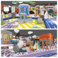 Aire de jeux intérieure commerciale personnalisée, thème coloré, jeux souples avec piscine à balles et mur d'escalade pour parc d'attractions