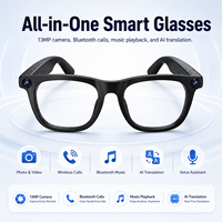 Gafas Inteligentes con Asistente de IA de 13MP, Grabación de Video WiFi, Toma de Fotos HD, Llamadas, Traducción en Tiempo Real, Música, para Hombres y Mujeres