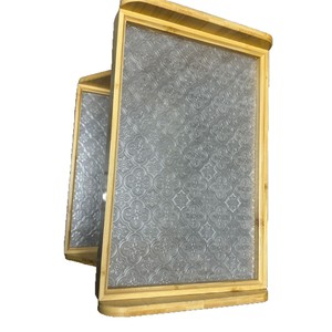 Bandeja de Almacenamiento de Bambú de Doble Capa con Base Acrílica, Plato Rectangular para Frutas, Soporte para Té, Organizador para el Hogar - Product Image 4