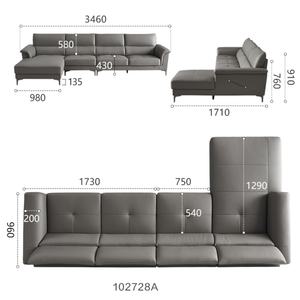 102728 Кожаный секционный диван Quanu, роскошный комплект мебели, диван из натуральной кожи, мебель для гостиной - Product Image 5