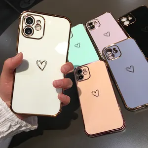 Hot Sale Tpu Electroplating Straight Side 6d Cell Phone Case For Iphone X Xs Xr Xs Max 11 Pro Max 12 13 Pro Luxury Case