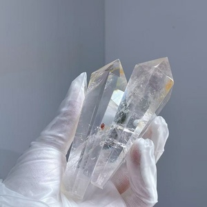 Bâtonnet <span class=keywords><strong>de</strong></span> quartz clair naturel poli, pointe <span class=keywords><strong>de</strong></span> <span class=keywords><strong>cristal</strong></span> <span class=keywords><strong>de</strong></span> <span class=keywords><strong>roche</strong></span>, tour <span class=keywords><strong>de</strong></span> 10-15 cm, haute qualité pour la guérison Reiki et la méditation, vente en gros - Product Image 3