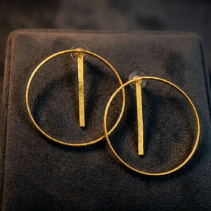 Boucles d'oreilles créoles Soumya Creations en alliage de cuivre et laiton, plaquées or, style bohème, unisexe, idéales pour les fêtes et les mariages - Product Image 4
