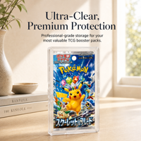 Plaque acrylique premium pour boosters TCG, boîtier de présentation ultra-transparent avec protection UV archivistiquement sûre