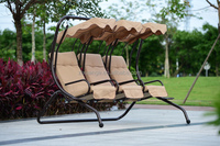 Nouveau design extérieur cour maison trois personnes ensembles balançoire chaise balançoire chaise en rotin 3 places patio balançoires