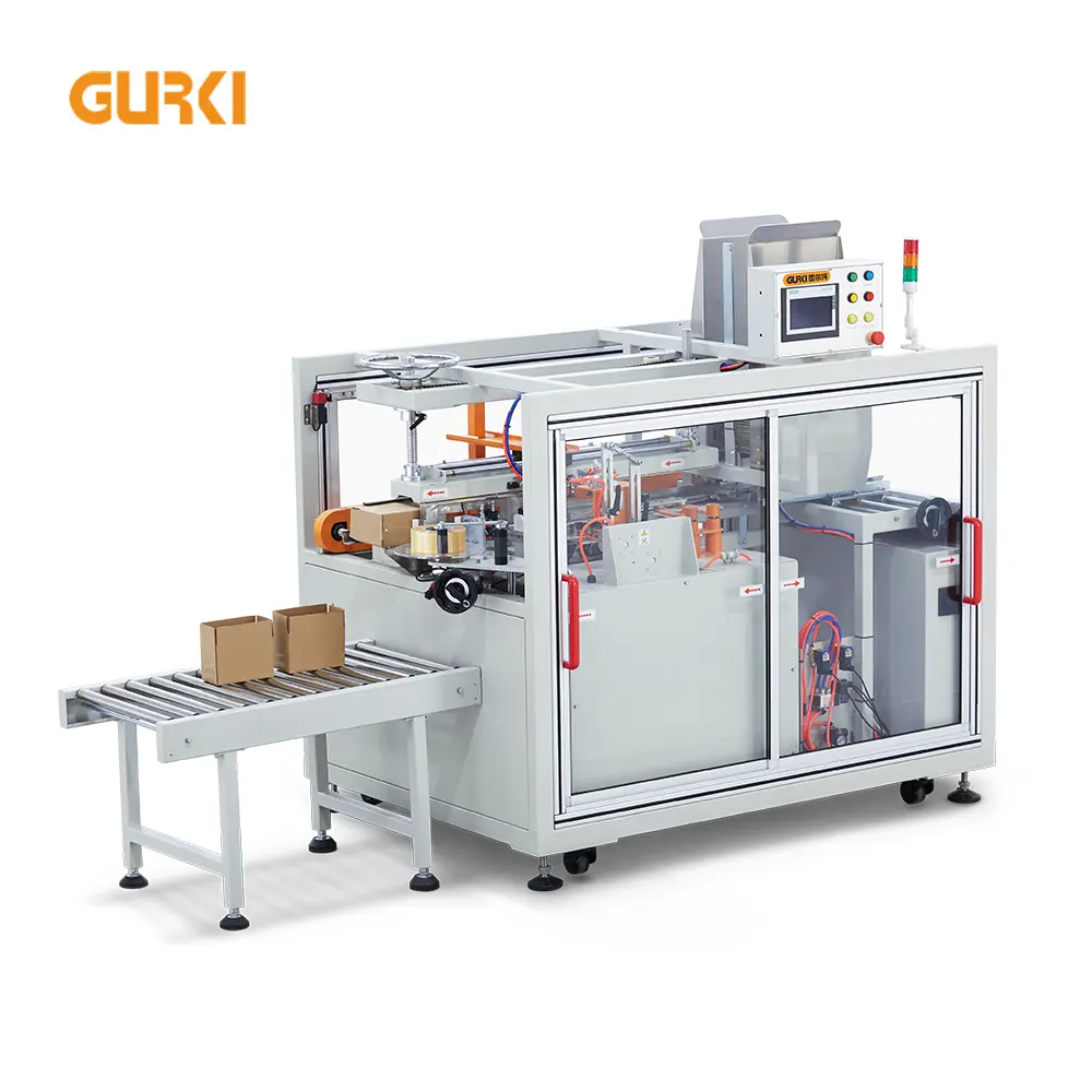 GURKI Min Size L130 W80 H80mm Packaging Line Horizontal Small Box Erector Machine