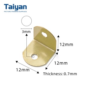 Golden Round <strong>Corner</strong> L Shape Angle <strong>Bracket</strong> 90 Degree Right Angle Frame <strong>Corner</strong> Connector <strong>Mirror</strong> Frame Support <strong>Bracket</strong> - Product Image 2