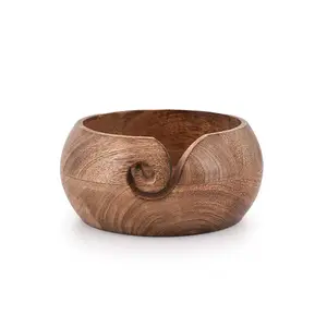 Home decoration Wooden Yarn Bowl Holder Handmade Natural Wooden Yarn Bowl Yarn Storage Bowls