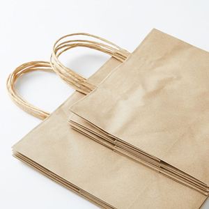Hongyuan Customized Biodegradable Kraft Paper Handbag Shopping <b>Bag</b> Gift <b>Bag</b> with Punching Handle for Noodle Food Classic Style - Product Image 1
