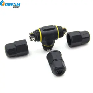 IP68 Cable Joiner T Shape Waterproof Connector Factory 3 Pin Poles Screw Connection UL ROHS 3 Way Landscape Connector