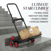 Chariot à plateforme pliable en alliage d'aluminium avec roues rouges - Chariot à main et chariot à roulettes personnalisable OEM