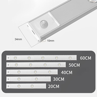 Bande lumineuse LED ultra-mince à détecteur de mouvement, lampe murale à coller, USB, nuit, PIR, tricolore, 10 cm/20 cm/30 cm/50 cm, éclairage sous les armoires
