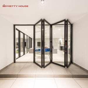 공장 공급 방음 유리 이중 접이식 문 이중 유리 알루미늄 파노라마 접이식 파티오 아코디언 접는 문 - Product Image 5