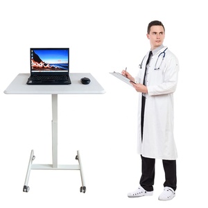 Escritorio de Pie para Oficina en Casa o Escuela, Ajustable en Altura, Móvil, Portátil, con Ruedas para Laptop, H5(4) Ajustable en Altura - Product Image 4