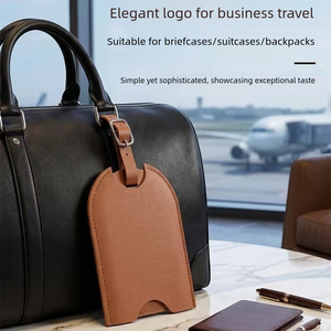 Étiquette de bagage minimaliste et polyvalente en PU, étiquette de dépose et d'embarquement, étiquette anti-perte pour valise - Product Image 3