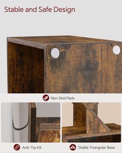 Estantería de Libros en Forma de Árbol de Seis Niveles con una Pequeña Librería y Armario de Almacenamiento, Estilo Moderno, para Dormitorio, Sala de Estar, Oficina en Casa - Product Image 6