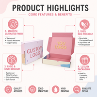 Boîte d'expédition en carton ondulé kraft écologique et recyclable avec fermeture autocollante pour emballage cadeau cosmétique
