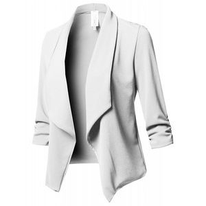 Conjunto de Terno Feminino em Cor Sólida com Manga Longa e Botões Grandes - Product Image 4