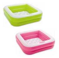 Piscine gonflable carrée INTEX 57100 Play Box en PVC pour enfants, pliable, 86 cm x 86 cm x 25 cm
