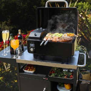 Grill Barbecue Elettrico a Pellet 8 <span class=keywords><strong>in</strong></span> 1 <span class=keywords><strong>in</strong></span> Metallo Verniciato a Polvere Moderno, Portatile, con Controllo della Temperatura per Campeggio e Camper - Product Image 5