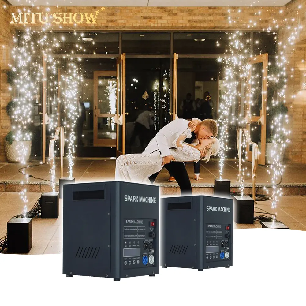 Mituhow 600W DMX512 Máy Tia lửa lạnh cho bữa tiệc DJ Show pháo hoa điện tử Tia Lửa Sân Khấu đám cưới Máy Tia lửa