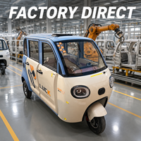 Tricycle électrique de fret à carrosserie fermée, mini, 4 portes, 3 passagers, EV basse vitesse, haute capacité de charge, avec toit, directement de l'usine