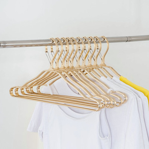High Rise Windproof Clothes <b>Hanger</b> Space Aluminum Automatic Buckle Coat <b>Hanger</b> For Clothing Organizer Hook Type Rectangle Shape - Product Image 1
