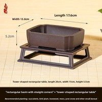 Pot Bunga Resin Gaya Cina Kreatif Bentuk Persegi untuk Anggrek, Sukulen & Kaktus dengan Desain Pengatur Akar