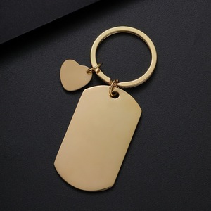 Wholesale DIY Rose Gold Stainless Steel Pet <b>Tag</b> <b>Custom</b> Blank Keychain Heart Pendant Fashion Anti-Lost <b>Dog</b> <b>Tag</b> Keychain Square - Product Image 3