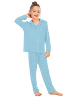 Conjunto de Pijama Cómodo de Bambú para Niños de 2 Piezas Ropa de Dormir de Manga Larga para Niña o Niño