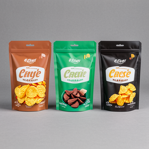 Bolsa de Embalaje Personalizada de 150g 250g 500g con Cierre y Ventana, a Prueba de Olores, para Chocolate, Patatas Fritas, Frutos Secos, Galletas - Product Image 1