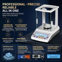 Balance analytique électronique de précision 0,1 mg (10e mille-ième) avec plateau en acier inoxydable, capacité 100-220 g, pour laboratoire, garantie 1 an