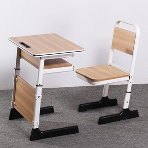 National Industry Adjustable School <b>Desk</b> And Chair <b>Set</b> KD03 For Students With Wooden Top And Metal Frame - Product Image 2