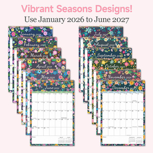 <span class=keywords><strong>Calendrier</strong></span> de bureau et mural personnalisé en papier couleur, 18 mois, avec horloge, planificateur promotionnel - Product Image 1