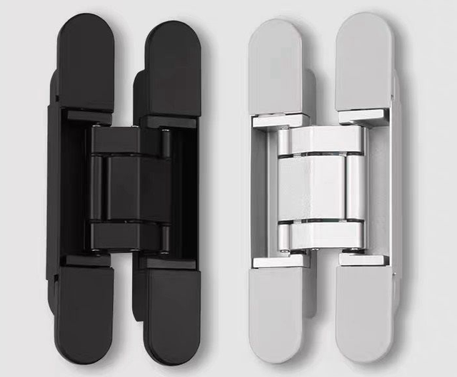 Zinc Alloy 3d Adjustable Concealed Hinges Soft Closing Door Hidden Hinges Durable Black 180 Degree Invisible Hinge