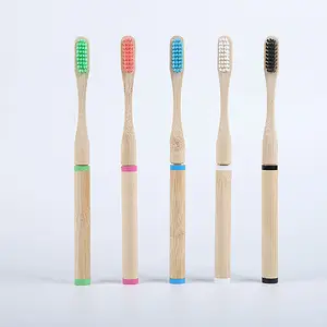 Venda quente Cabeça Portátil Destacável Escova De Dentes De Bambu Cabeça Oral Dupla Limpa Escova De Dentes De Bambu Destacável