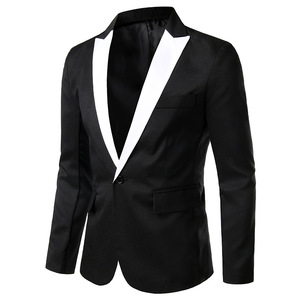 <span class=keywords><strong>Blazer</strong></span> da <span class=keywords><strong>uomo</strong></span> Casual Slim Fitness Formal One Button Office Suit <span class=keywords><strong>Blazer</strong></span> Coat Top giacca bianca Masculino <span class=keywords><strong>Blazer</strong></span> <span class=keywords><strong>uomo</strong></span> - Product Image 6