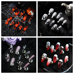 Bonne qualité ongles longs amande miroir ongles nus conseils dessiner esprit noir chauve-souris Art <span class=keywords><strong>faux</strong></span> ongles approvisionnement personnalisé presse sur les ongles - Product Image 6